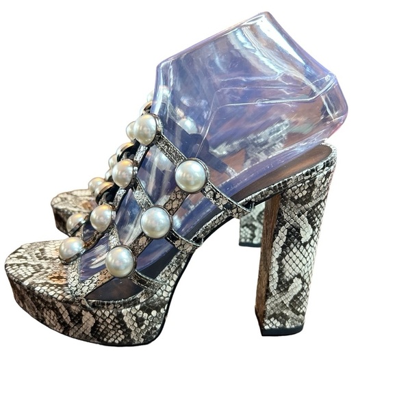 Karl lagerfeld Paris Africa Pearls black white 2 tone snake size 8 - Picture 7 of 11